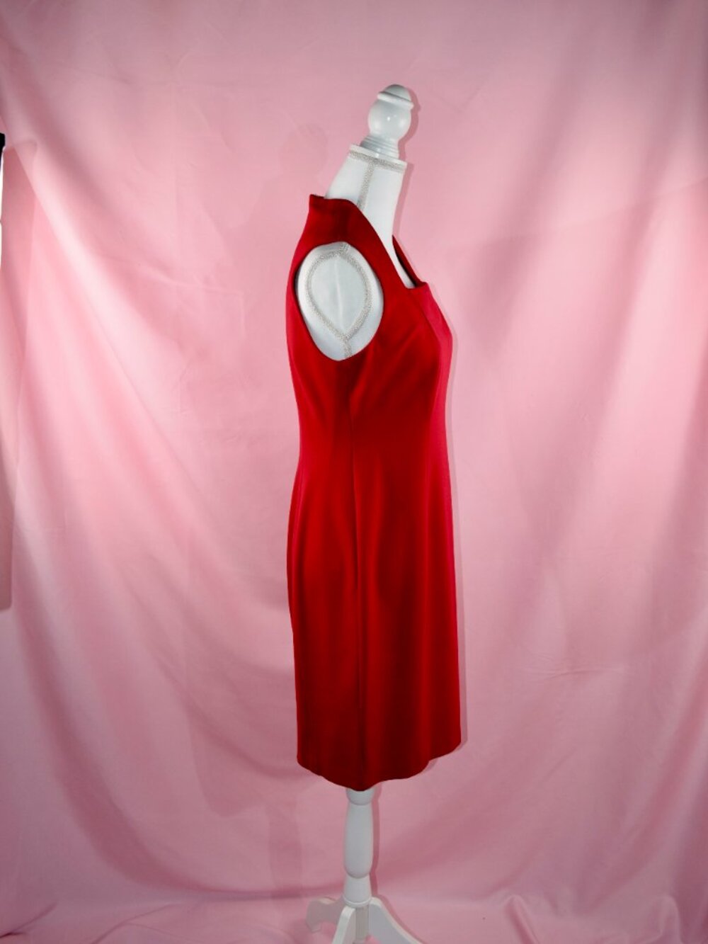 Talbots Red Sleeveless Midi Dress | Square Neck | 6P Petite - Picture 4 of 6